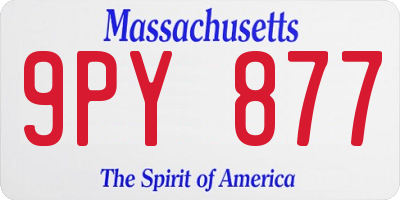 MA license plate 9PY877