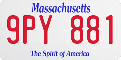 MA license plate 9PY881