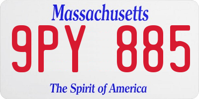 MA license plate 9PY885
