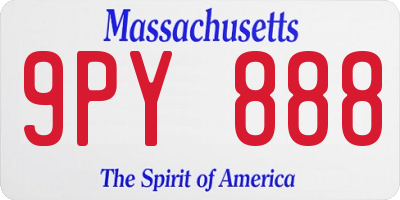 MA license plate 9PY888