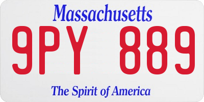 MA license plate 9PY889