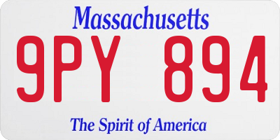 MA license plate 9PY894