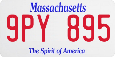 MA license plate 9PY895