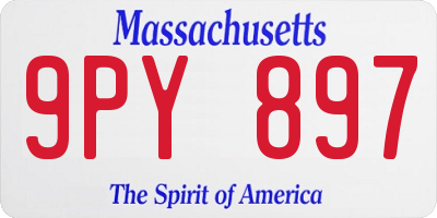 MA license plate 9PY897