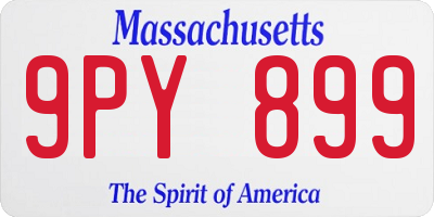 MA license plate 9PY899