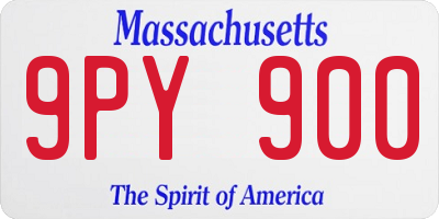 MA license plate 9PY900