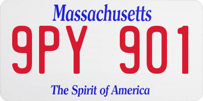 MA license plate 9PY901