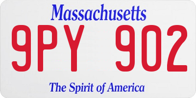 MA license plate 9PY902