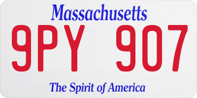 MA license plate 9PY907