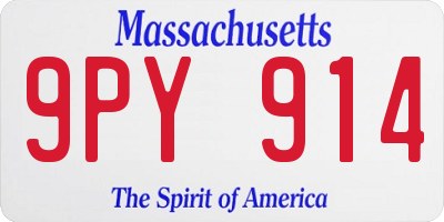 MA license plate 9PY914