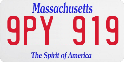 MA license plate 9PY919
