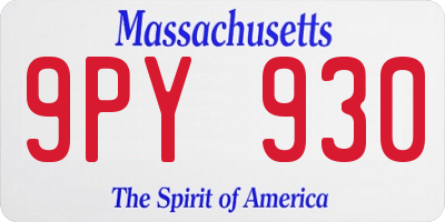 MA license plate 9PY930
