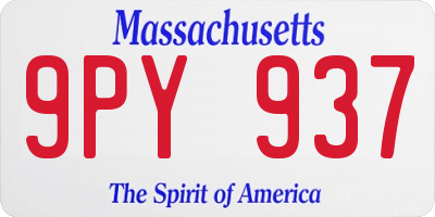 MA license plate 9PY937