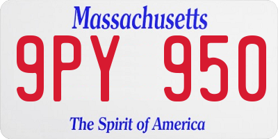 MA license plate 9PY950