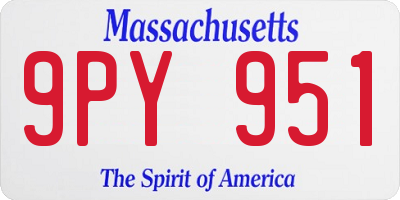 MA license plate 9PY951