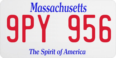 MA license plate 9PY956