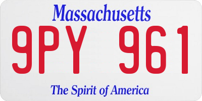 MA license plate 9PY961