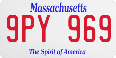 MA license plate 9PY969