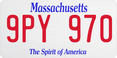 MA license plate 9PY970