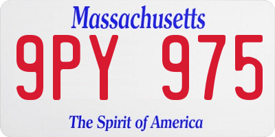 MA license plate 9PY975