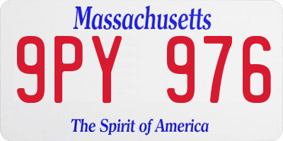 MA license plate 9PY976