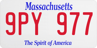 MA license plate 9PY977