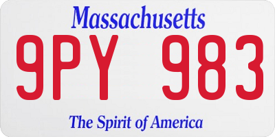 MA license plate 9PY983