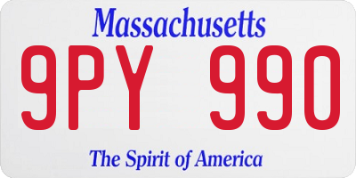 MA license plate 9PY990