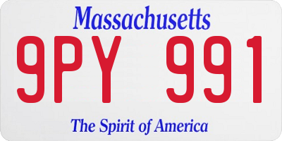 MA license plate 9PY991