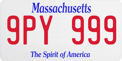 MA license plate 9PY999