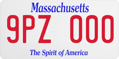MA license plate 9PZ000