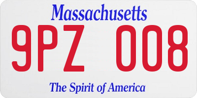 MA license plate 9PZ008