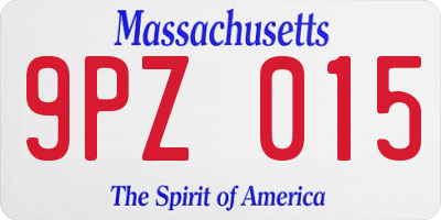 MA license plate 9PZ015