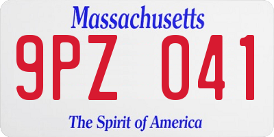 MA license plate 9PZ041