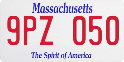 MA license plate 9PZ050