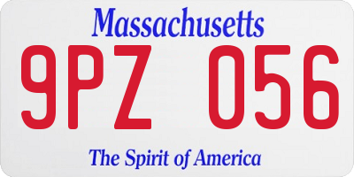 MA license plate 9PZ056