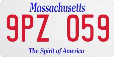 MA license plate 9PZ059