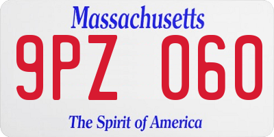 MA license plate 9PZ060