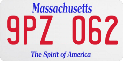 MA license plate 9PZ062