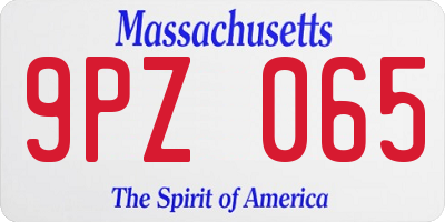 MA license plate 9PZ065
