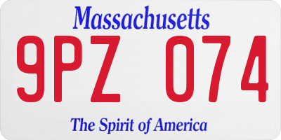 MA license plate 9PZ074