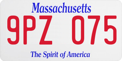 MA license plate 9PZ075