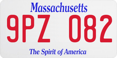 MA license plate 9PZ082