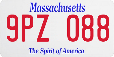 MA license plate 9PZ088