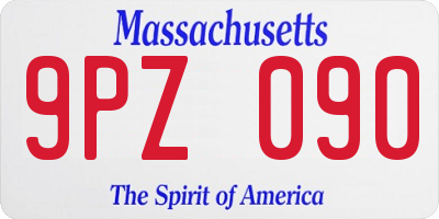 MA license plate 9PZ090