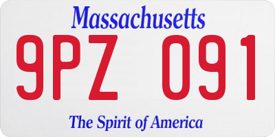 MA license plate 9PZ091