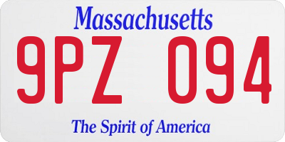 MA license plate 9PZ094
