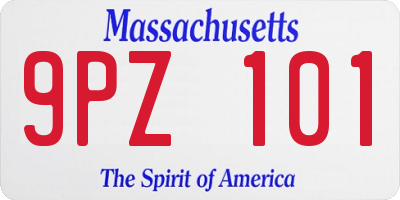MA license plate 9PZ101