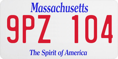 MA license plate 9PZ104
