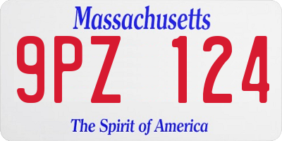 MA license plate 9PZ124